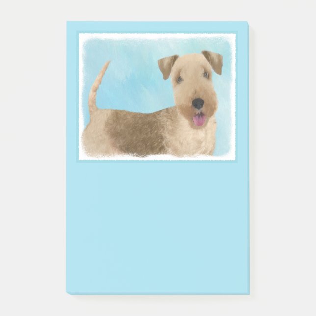 Notas Post-it® Pintura de Lakeland Terrier - Arte de Perro Origin (Anverso)