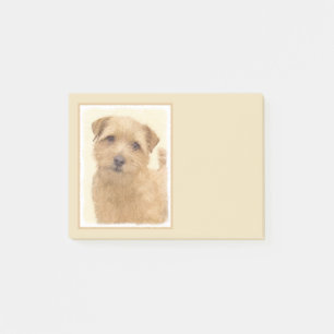 Notas Post-it® Pintura de Norfolk Terrier - Arte Perro Original