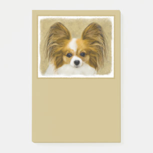 Notas Post-it® Pintura de Papillon (Hound Tri) - Arte original de