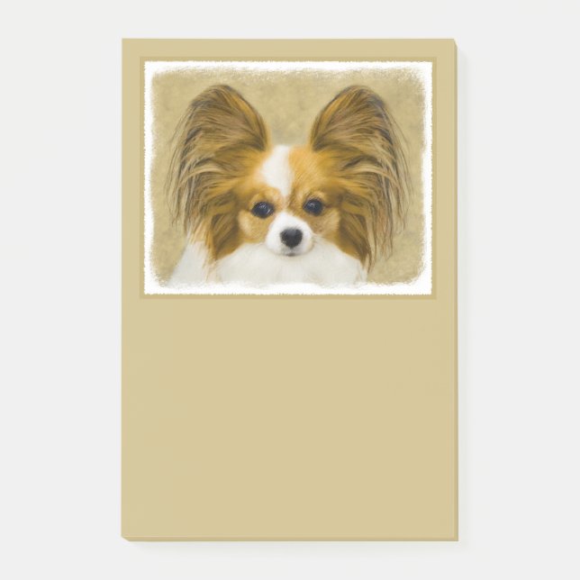 Notas Post-it® Pintura de Papillon (Hound Tri) - Arte original de (Anverso)