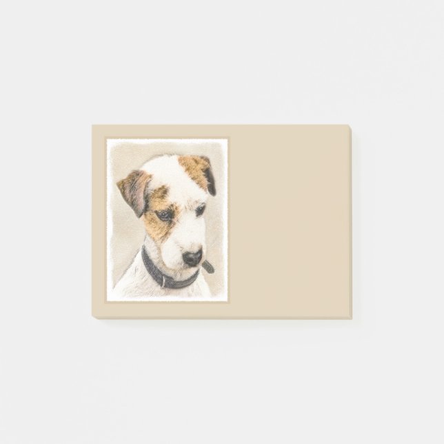 Notas Post-it® Pintura de Parson Jack Russell Terrier - Arte de P (Anverso)