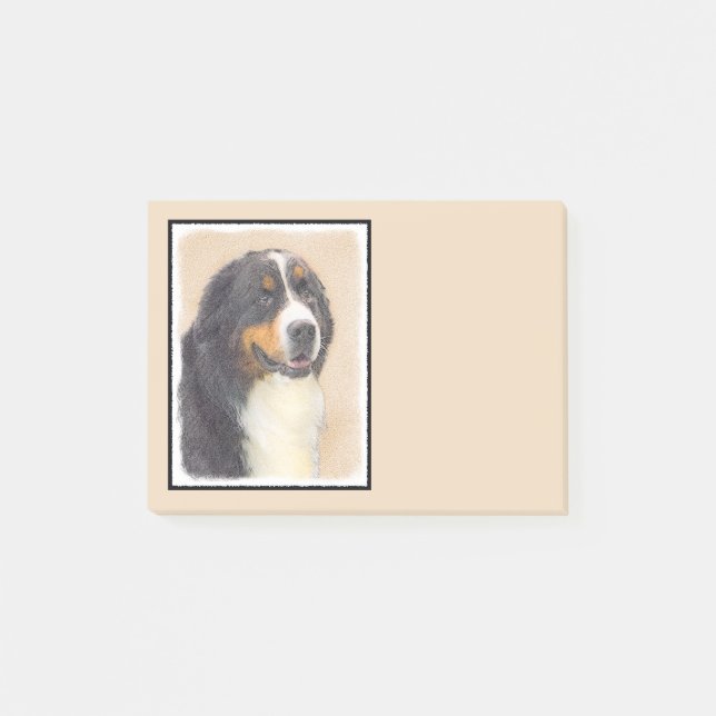Notas Post-it® Pintura de perro de montaña de Bernese - Arte de p (Anverso)