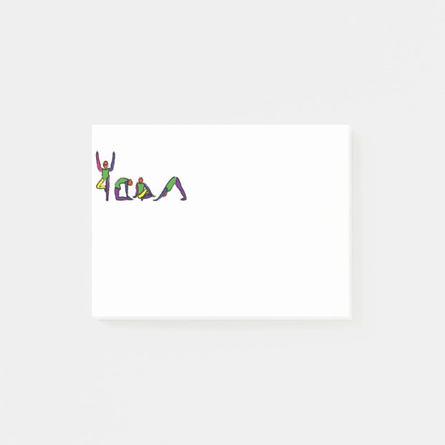Notas Post-it® Pintura de yoga posa ortografía YOGA. (Anverso)