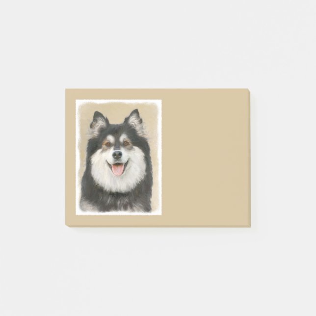 Notas Post-it® Pintura finlandesa de Lapphund - Arte de Perro ori (Anverso)