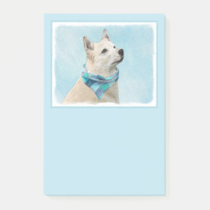 Notas Post-it® Pintura noruega de Buhund - Arte original de perro