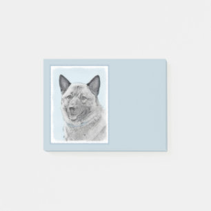 Notas Post-it® Pintura noruega de elkhound - Arte original de per
