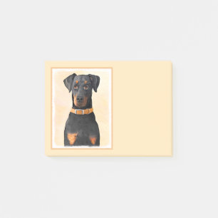 Notas Post-it® Pintura original de Doberman Pinscher sin cortar