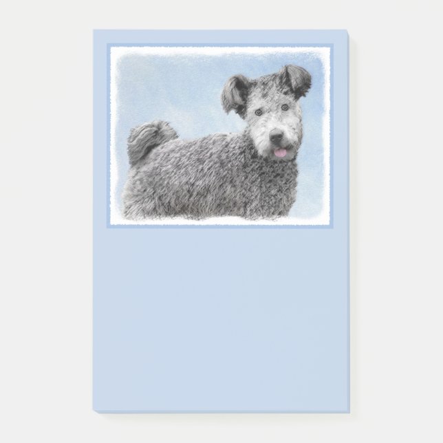 Notas Post-it® Pintura Pumi - Arte Perro Original. (Anverso)