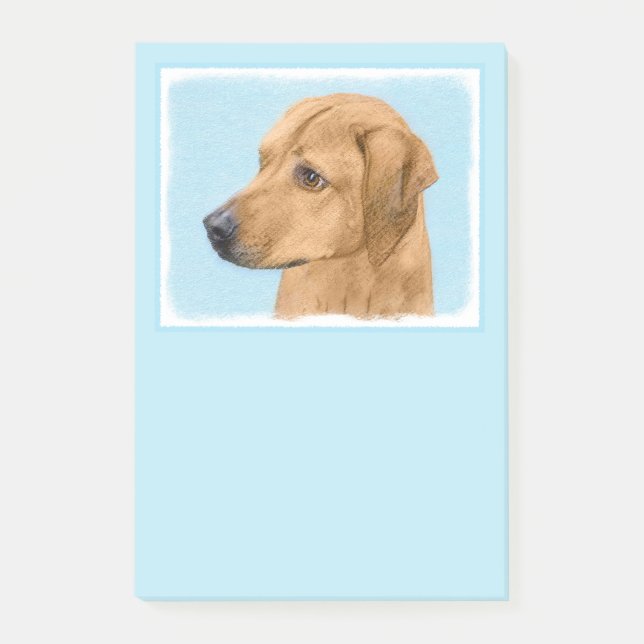 Notas Post-it® Pintura Ridgeback Rhodesiana - Arte Perro Original (Anverso)