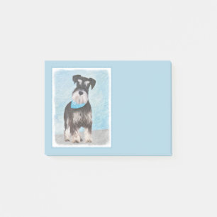 Notas Post-it® Pintura Schnauzer (en miniatura) - Perro original 