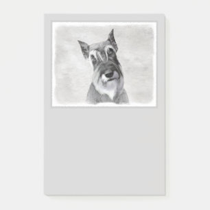 Notas Post-it® Pintura Schnauzer (gigante) - Arte de perros