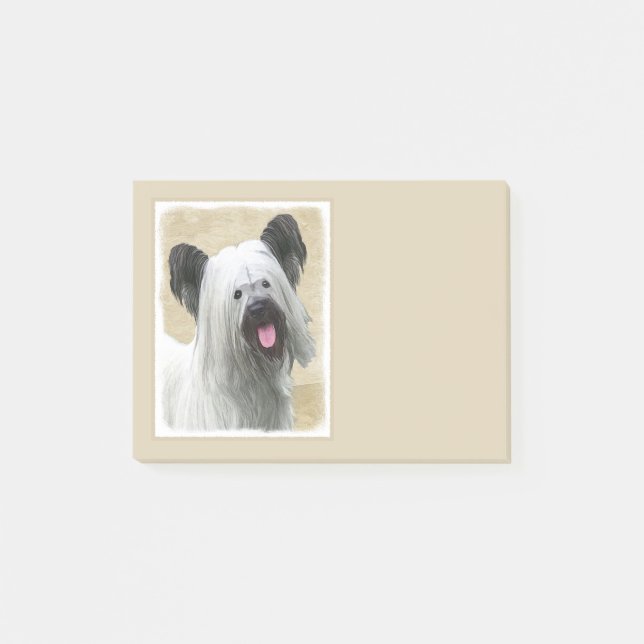 Notas Post-it® Pintura Skye Terrier - Arte Perro Original. (Anverso)
