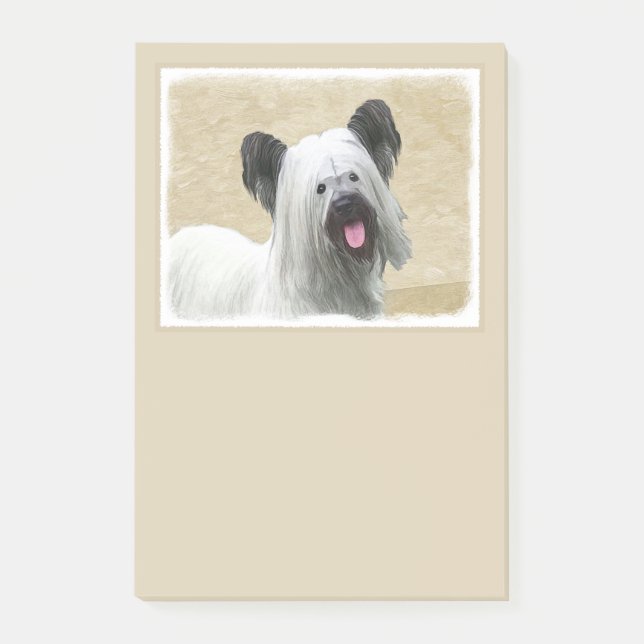 Notas Post-it® Pintura Skye Terrier - Arte Perro Original. (Anverso)