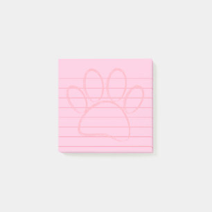 Notas Post-it® Pinza de papel de perro rosado de arte de Chalk co