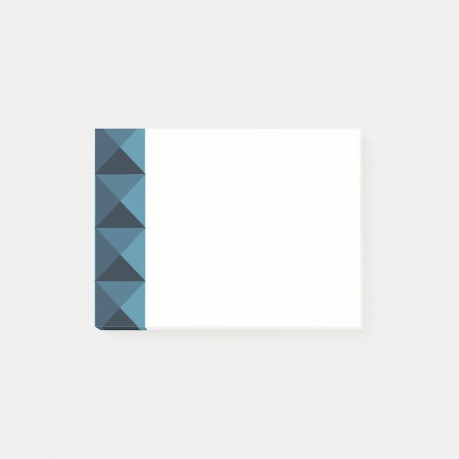 Notas Post-it® Pirámides azules oscuras (Anverso)