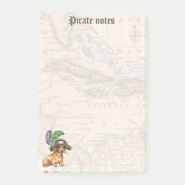 Notas Post-it® Pirata de Dachshund (Anverso)