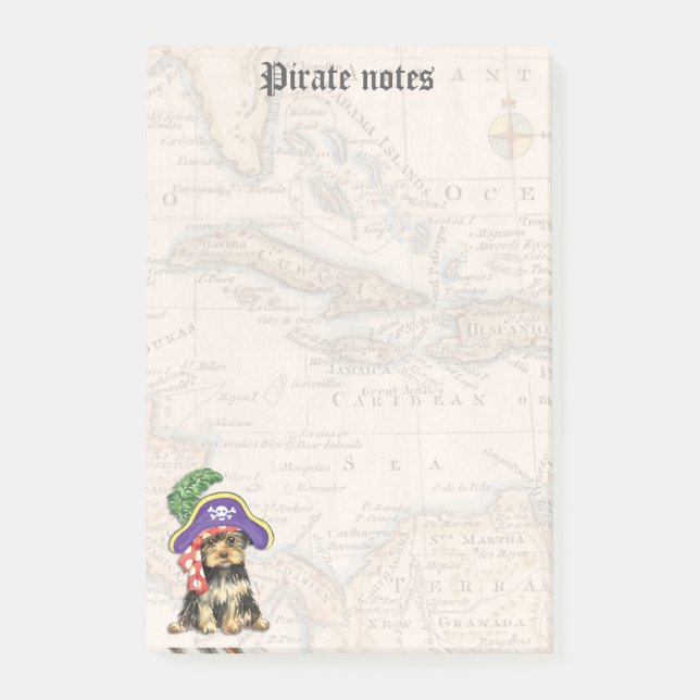 Notas Post-it® Pirata de Yorkie (Anverso)
