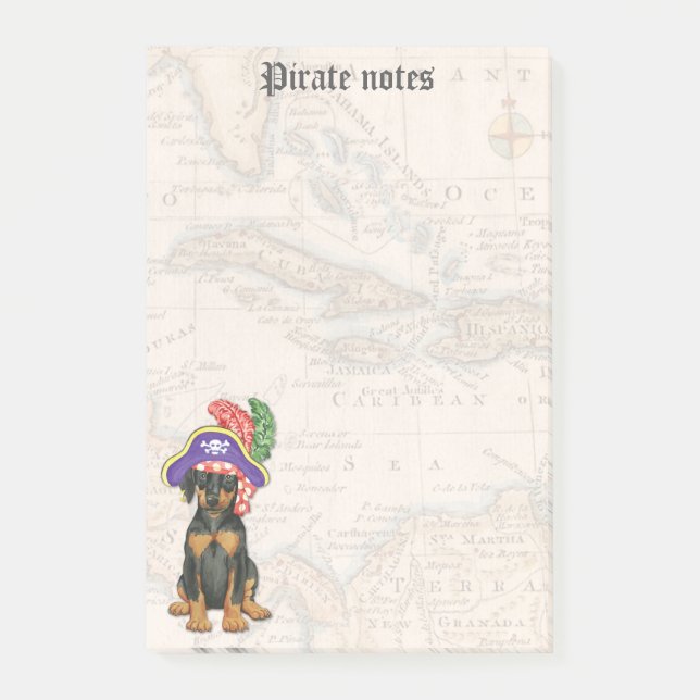 Notas Post-it® Pirate Doberman Pinscher (Anverso)