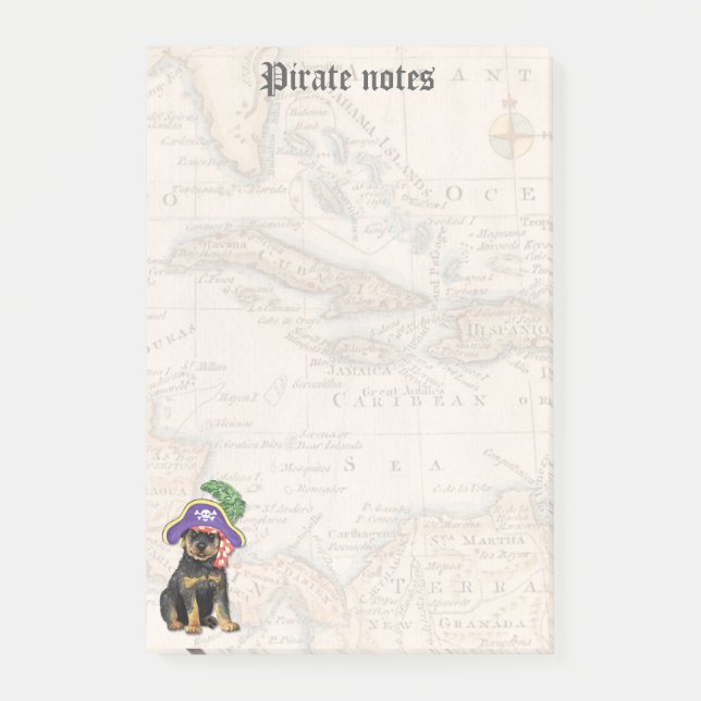 Notas Post-it® Pirate Rottweiler (Anverso)