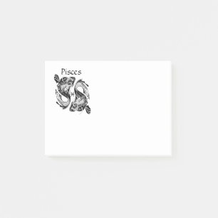Notas Post-it® Piscis el símbolo y signo del zodiaco de los peces