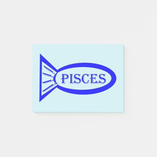 Notas Post-it® Piscis Star Sign Fish Post anota Pad (Anverso)