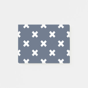 Notas Post-it® Pisos cruzados blancos sobre gris-azul