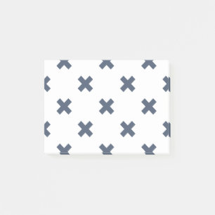 Notas Post-it® Pisos cruzados de color azul-gris sobre blanco
