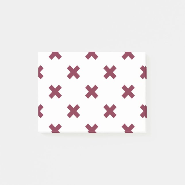 Notas Post-it® Pisos cruzados de moras sobre blanco (Anverso)