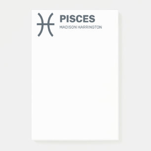 Notas Post-it® Pisos de Rótulo Zodiaco de color y nombre personal