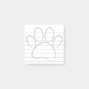 Notas Post-it® Pistas de pastas de perro de la cala alineadas 3x3