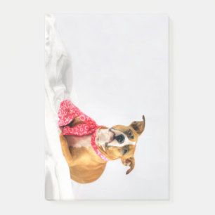 Notas Post-it® Pit Bull cachorro amor en XOXO rosado
