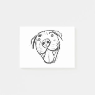 Notas Post-it® pit bull sonriente digital dibujado a mano