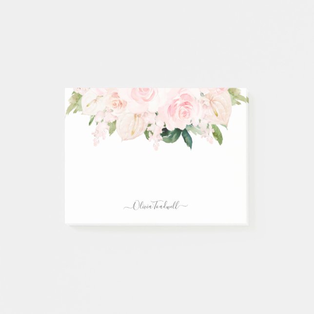 Notas Post-it® PixDezines H2 Rubor Anthuriums Rosas Peonies (Anverso)