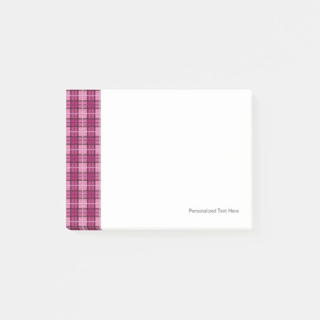 Notas Post-it® Pixel Plaid_Magenta-Black (Anverso)