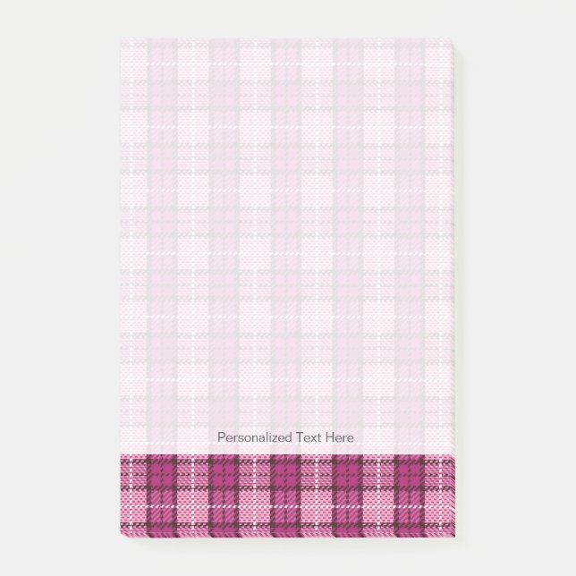 Notas Post-it® Pixel Plaid_Magenta-Negro (Anverso)