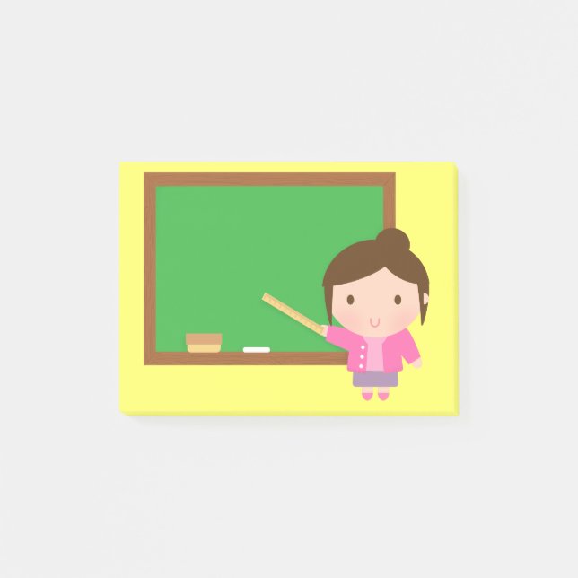 Notas Post-it® Pizarrón de Profesora Adorable (Anverso)