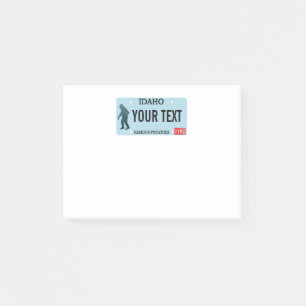 Notas Post-it® Placa de licencia de Idaho Sasquatch