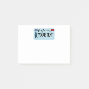 Notas Post-it® Placa de licencia Sasquatch de California