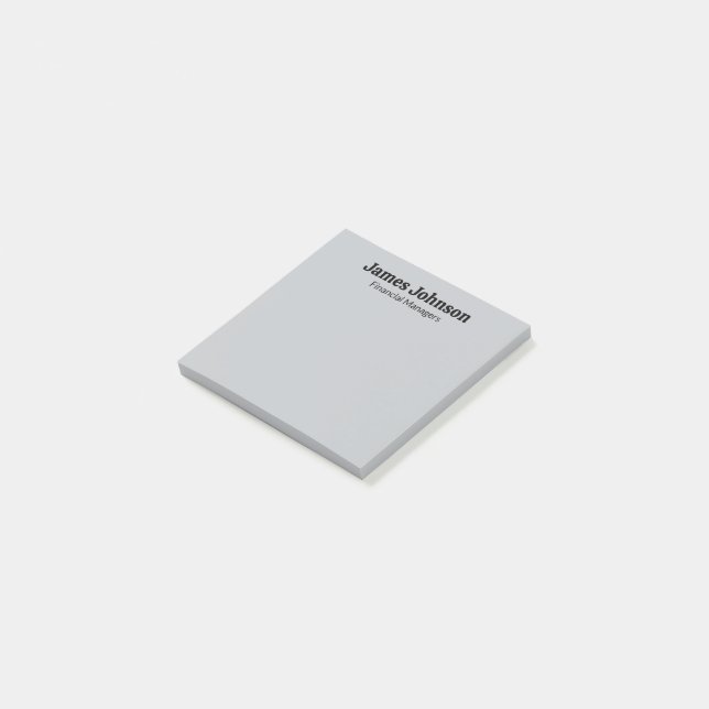 Notas Post-it® Placa de nombre de escritorio con fuente serif neg (En perspectiva)
