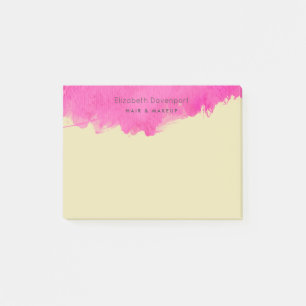 Notas Post-it® Placa de pintura de color de agua rosa