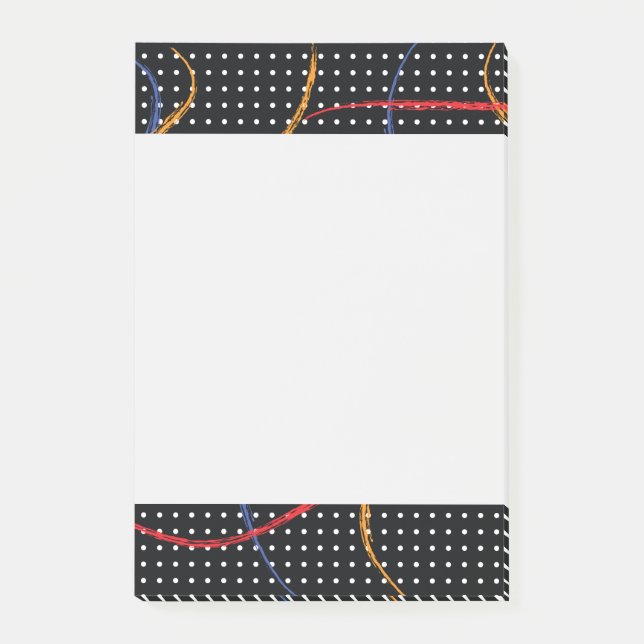 Notas Post-it® Placa y puntos de pintura retro (Anverso)