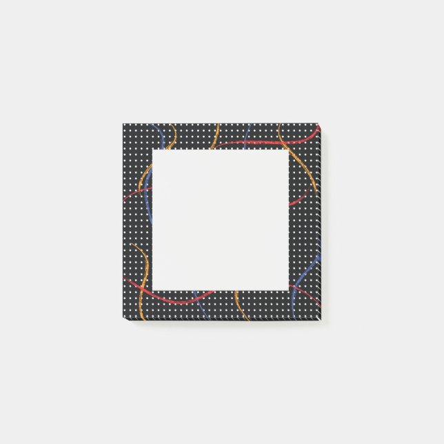 Notas Post-it® Placa y puntos de pintura retro (Anverso)