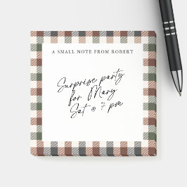 Notas Post-it® Plaid Rustic Earth Tones Small Sticky Notepad 