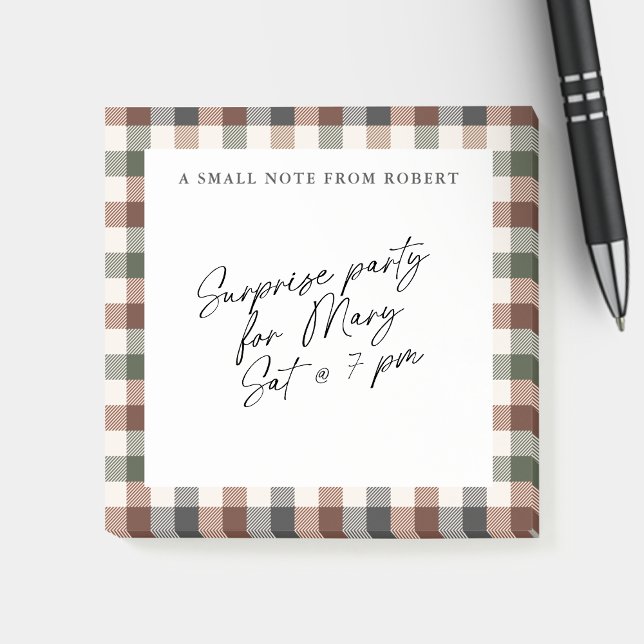 Notas Post-it® Plaid Rustic Earth Tones Small Sticky Notepad  (Subido por el creador)