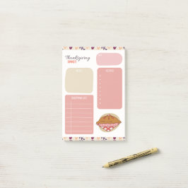 Notas Post-it® Plan de comidas para la cena de Acción de Gracias