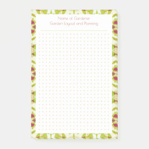Notas Post-it® Plan de diseño de jardín de cuadrícula de puntos v