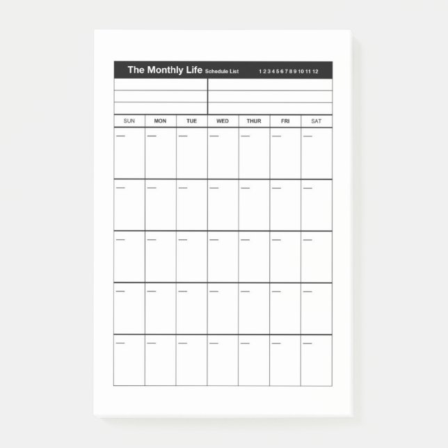 Notas Post-it® Plan de vida mensual (Anverso)