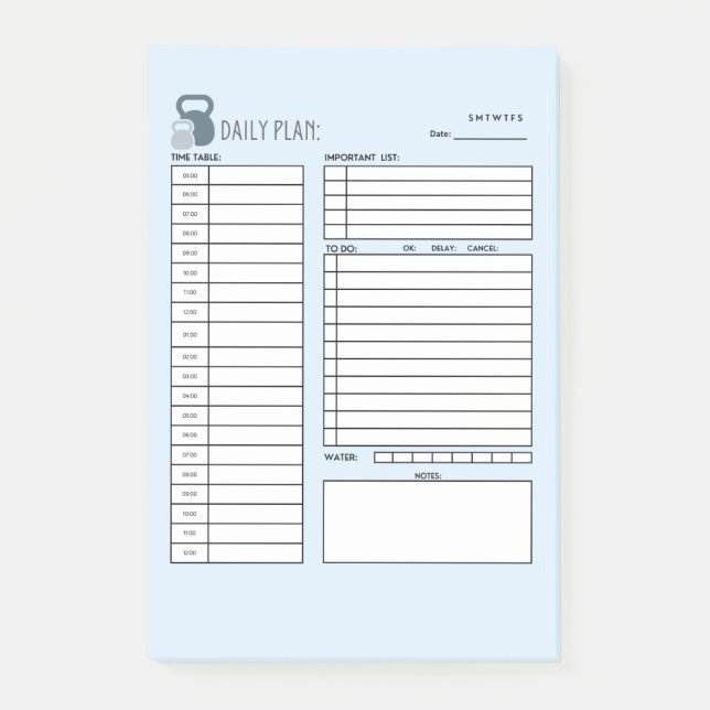 NOTAS POST-IT® PLAN DIARIO (Anverso)