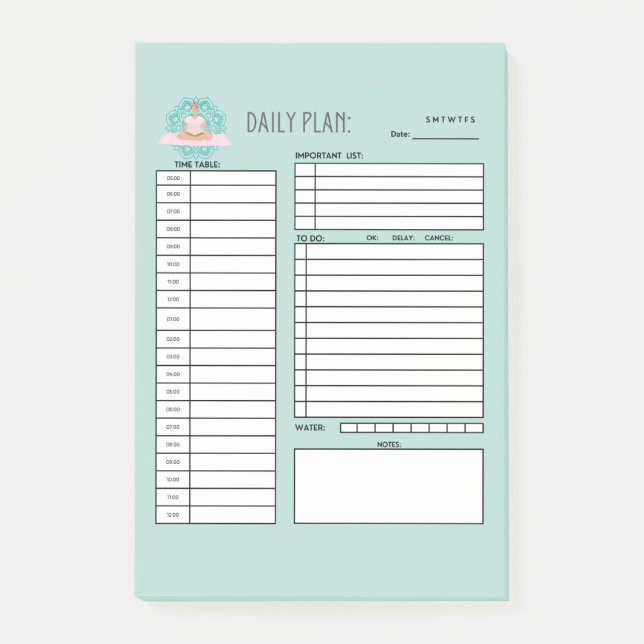 NOTAS POST-IT® PLAN DIARIO (Anverso)