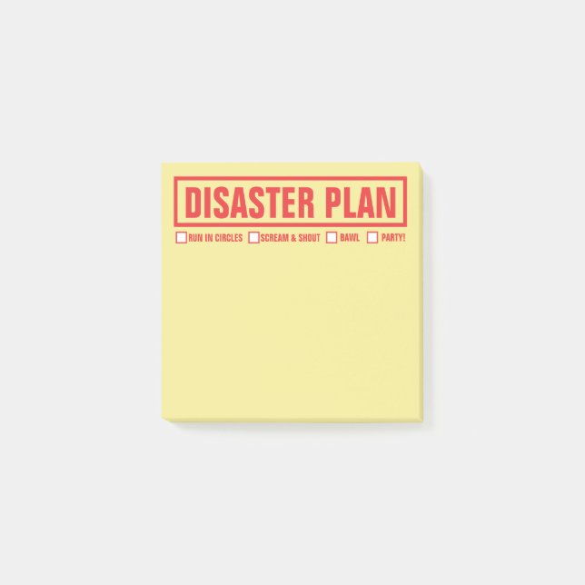 Notas Post-it® "Plan divertido" 3" del desastre x3 " (Anverso)